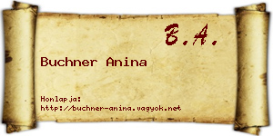 Buchner Anina névjegykártya
